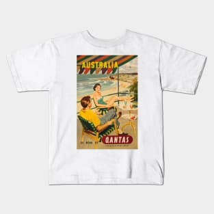 Vintage Travel - Australia Qantas Kids T-Shirt